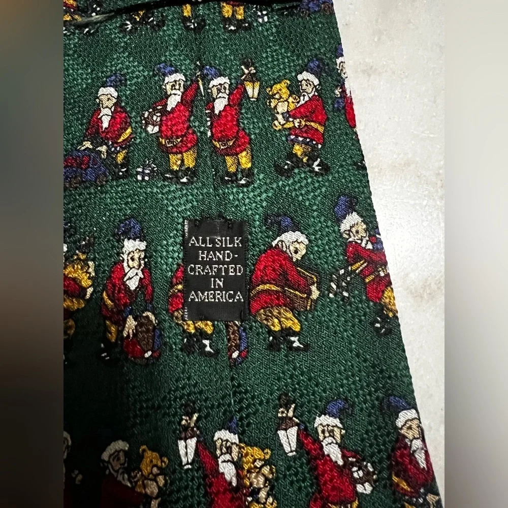 2 Vintage Silk Christmas Neckties Alynn Neckwear J.Z.Richards Santa Claus
